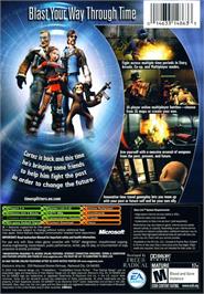 Box back cover for TimeSplitters: Future Perfect on the Microsoft Xbox.