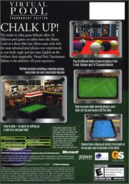 Box back cover for Virtual Pool - Tournament Edition on the Microsoft Xbox.