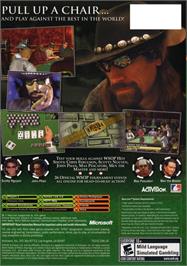 Box back cover for World Series Of Poker on the Microsoft Xbox.