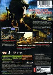 Box back cover for World War II Combat: Iwo Jima on the Microsoft Xbox.