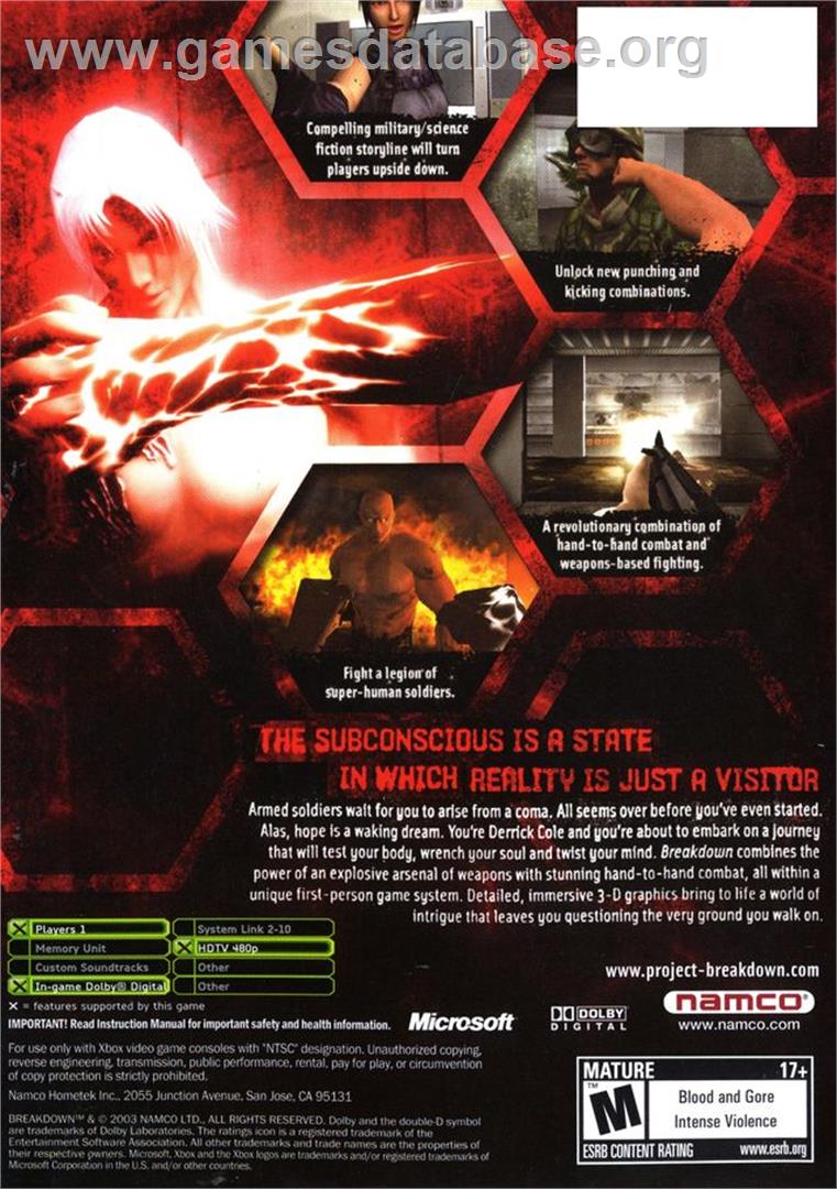 Breakdown - Microsoft Xbox - Artwork - Box Back
