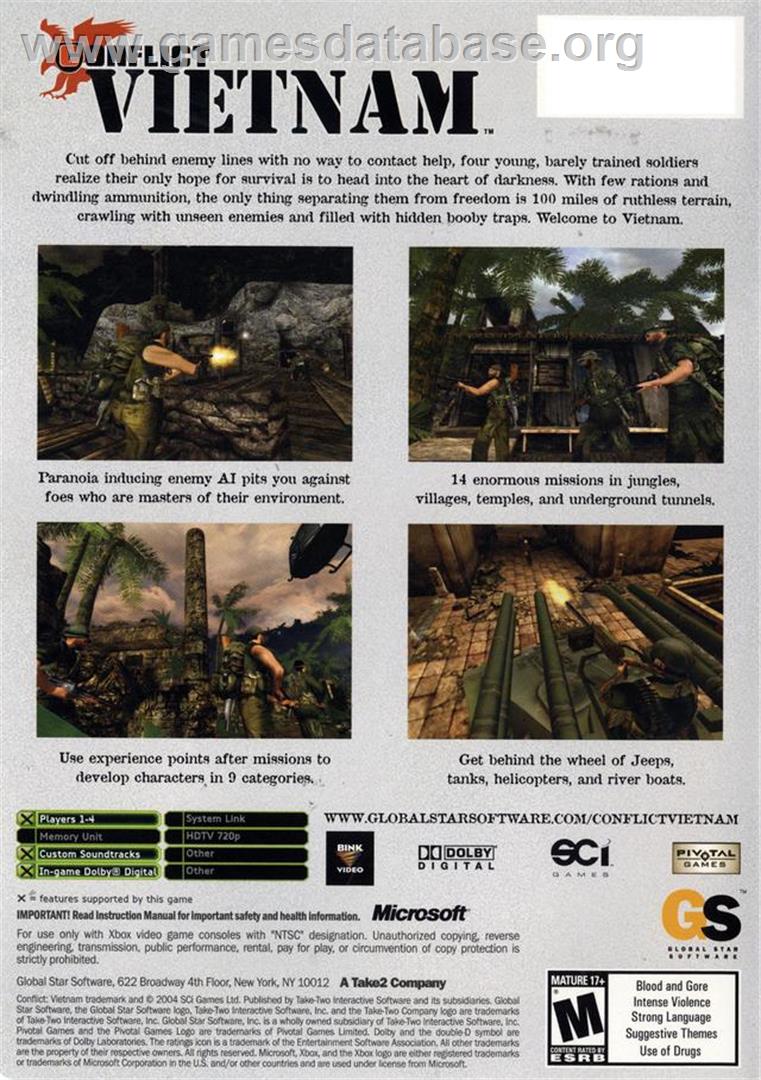 Conflict - Vietnam - Microsoft Xbox - Artwork - Box Back