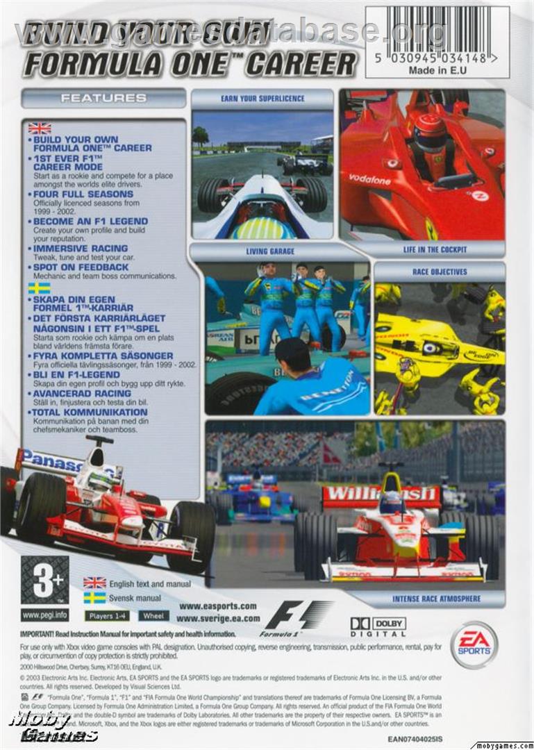 F1 Career Challenge - Microsoft Xbox - Artwork - Box Back