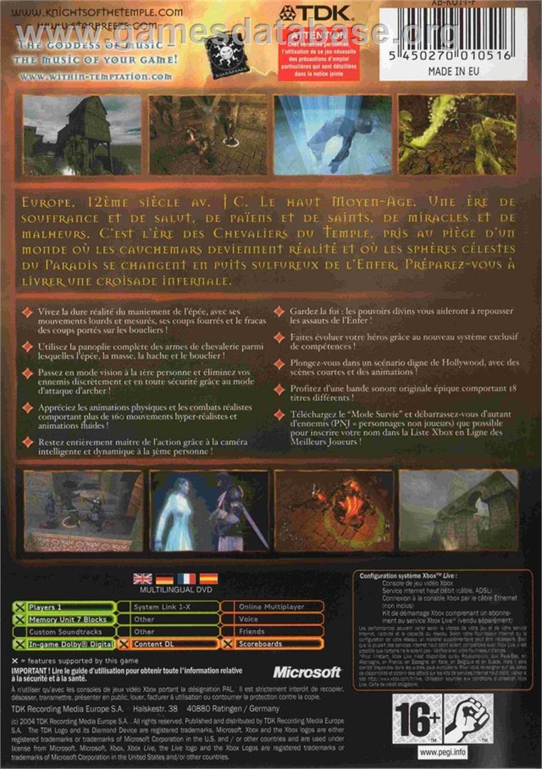 Knights of the Temple: Infernal Crusade - Microsoft Xbox - Artwork - Box Back