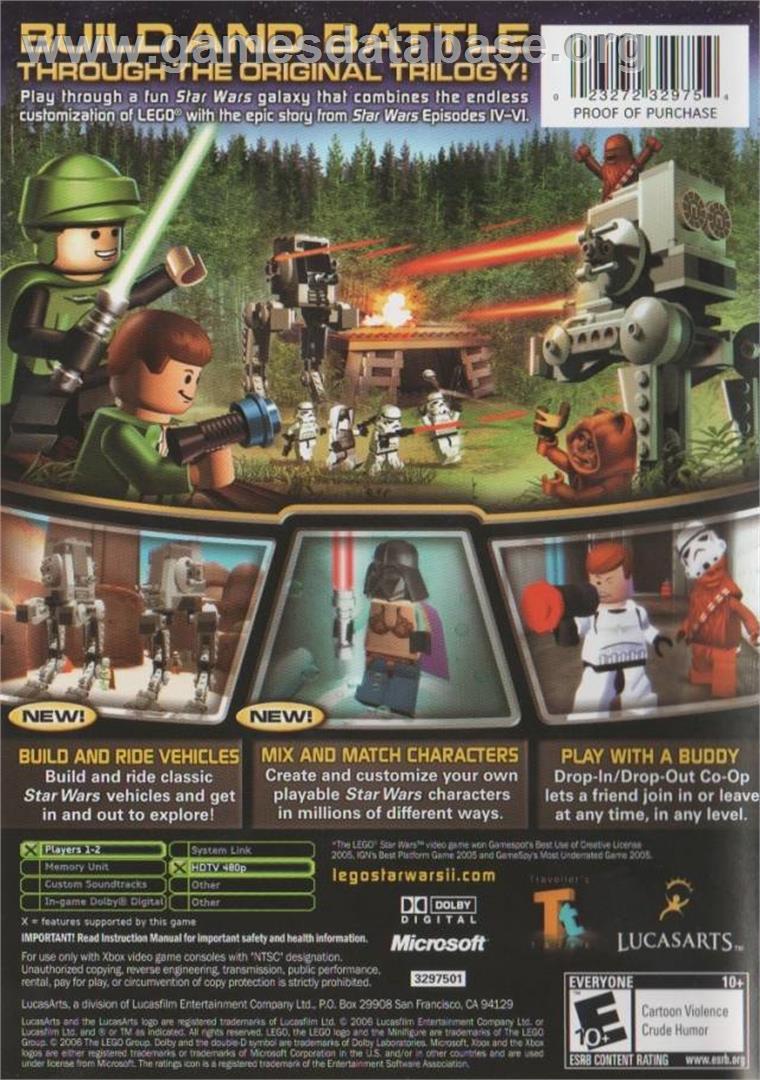 LEGO Star Wars 2 - The Original Trilogy - Microsoft Xbox - Artwork - Box Back