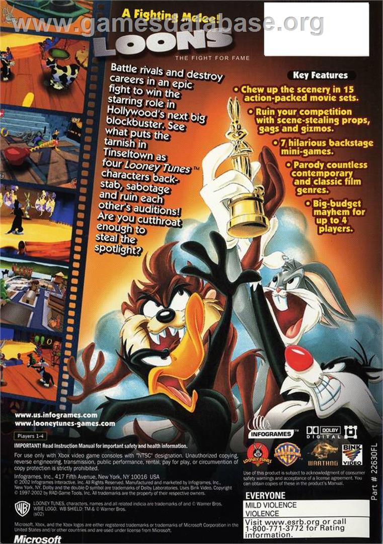 Loons - The Fight For Fame - Microsoft Xbox - Artwork - Box Back