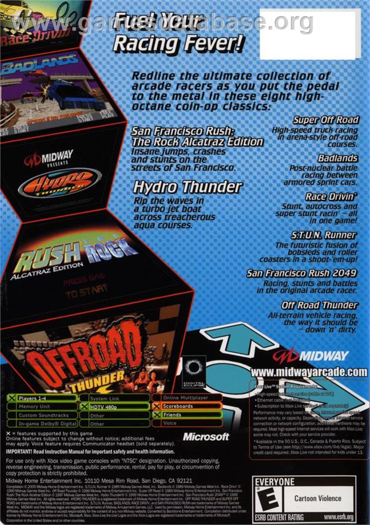Midway Arcade Treasures 3 - Microsoft Xbox - Artwork - Box Back