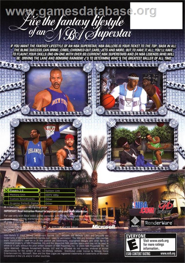 NBA Ballers: Phenom - Microsoft Xbox - Artwork - Box Back