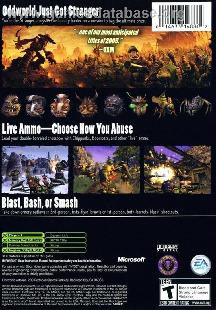 Oddworld - Stranger's Wrath - Microsoft Xbox - Artwork - Box Back