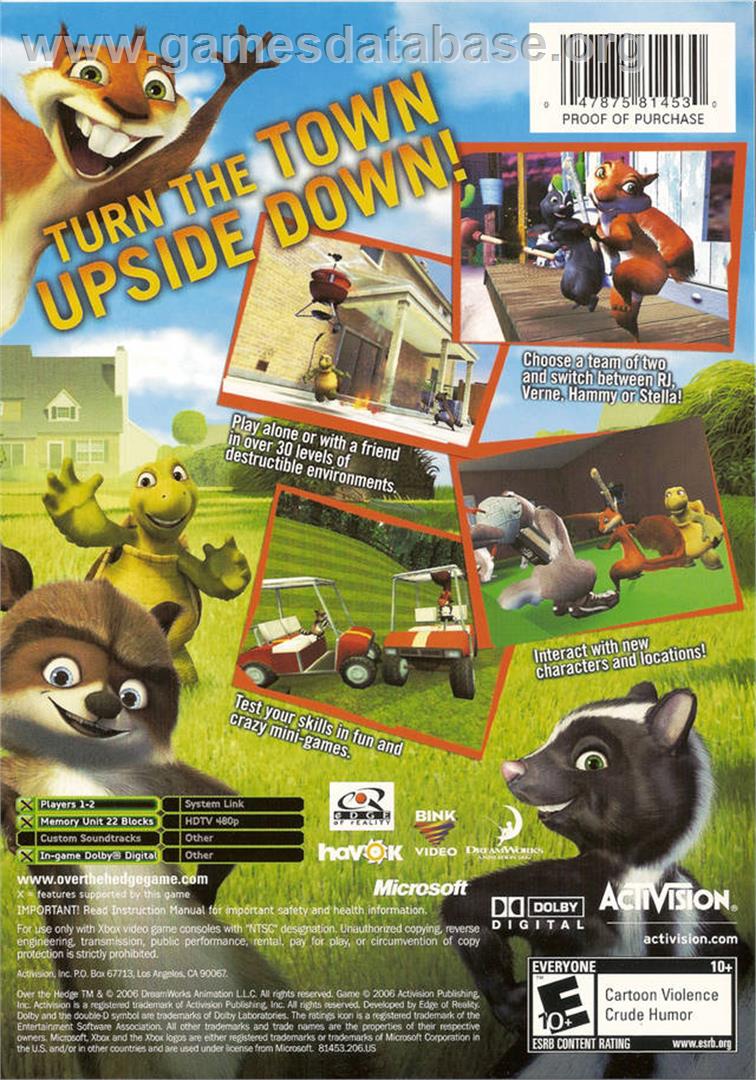 Over The Hedge - Microsoft Xbox - Artwork - Box Back