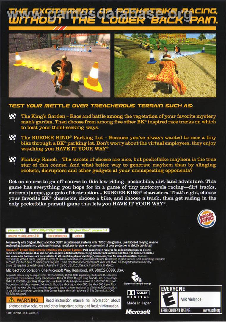 Pocketbike Racer - Microsoft Xbox - Artwork - Box Back