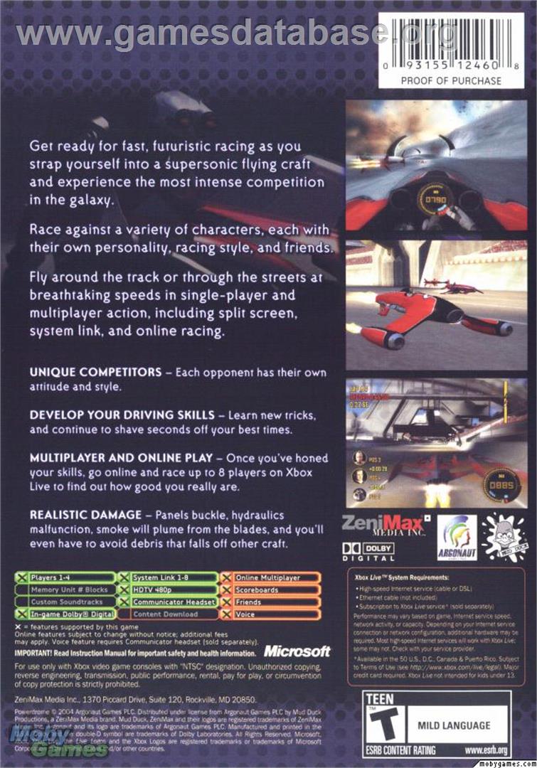 Powerdrome - Microsoft Xbox - Artwork - Box Back
