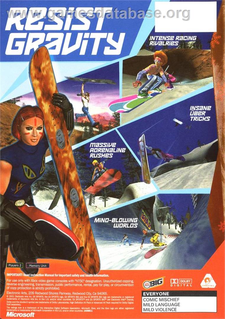 SSX Tricky - Microsoft Xbox - Artwork - Box Back