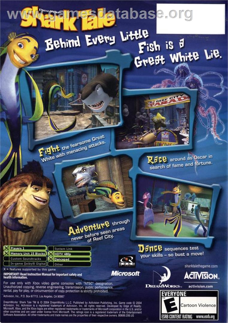 Shark Tale - Microsoft Xbox - Artwork - Box Back