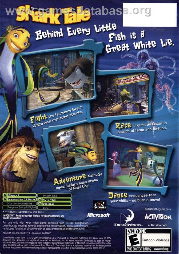 Shark Tale - Microsoft Xbox - Artwork - Box Back