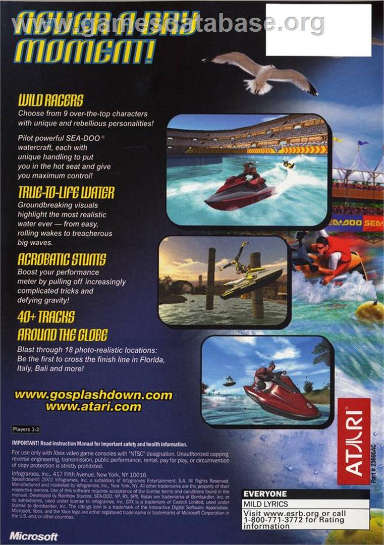 Splashdown - Microsoft Xbox - Artwork - Box Back