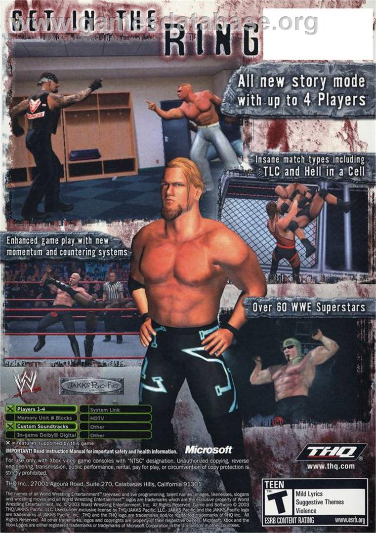 WWE Raw 2 - Microsoft Xbox - Artwork - Box Back