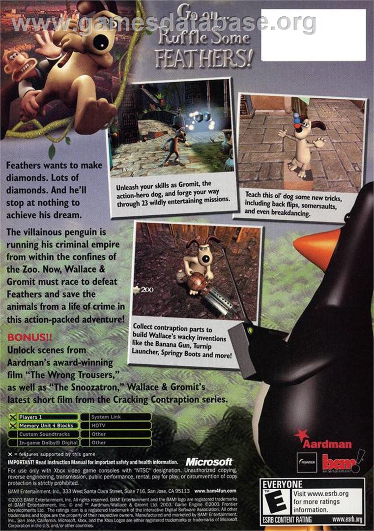Wallace & Gromit in Project Zoo - Microsoft Xbox - Artwork - Box Back