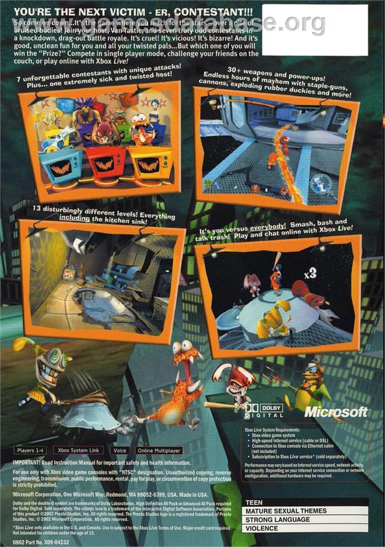 Whacked - Microsoft Xbox - Artwork - Box Back