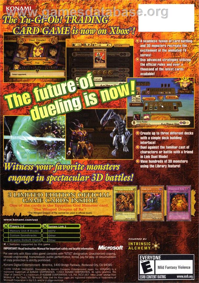 Yu-Gi-Oh!: The Dawn of Destiny - Microsoft Xbox - Artwork - Box Back