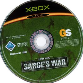 Artwork on the CD for Army Men - Sarge's War on the Microsoft Xbox.