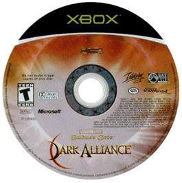 Artwork on the CD for Baldur's Gate: Dark Alliance on the Microsoft Xbox.