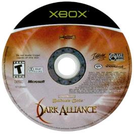 Artwork on the CD for Baldur's Gate - Dark Alliance on the Microsoft Xbox.