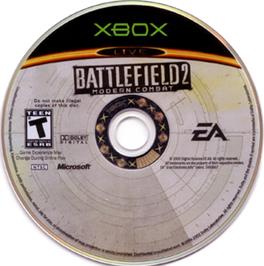 Artwork on the CD for Battlefield 2: Modern Combat on the Microsoft Xbox.