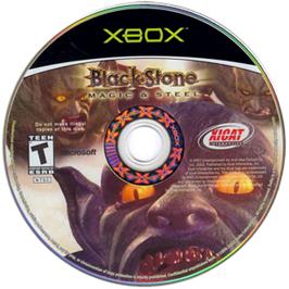 Artwork on the CD for Black Stone: Magic & Steel on the Microsoft Xbox.