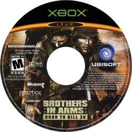 Artwork on the CD for Brothers in Arms: Road to Hill 30 on the Microsoft Xbox.