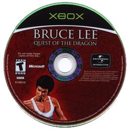 Artwork on the CD for Bruce Lee: Quest of the Dragon on the Microsoft Xbox.