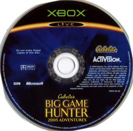 Artwork on the CD for Cabela's Big Game Hunter 2005 Adventures on the Microsoft Xbox.