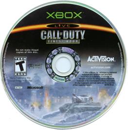 Artwork on the CD for Call of Duty: Finest Hour on the Microsoft Xbox.