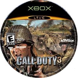 Artwork on the CD for Call of Duty 3 on the Microsoft Xbox.