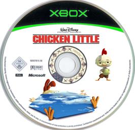 Artwork on the CD for Chicken Little on the Microsoft Xbox.