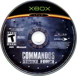 Artwork on the CD for Commandos: Strike Force on the Microsoft Xbox.