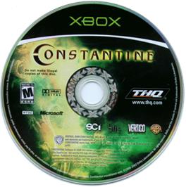 Artwork on the CD for Constantine on the Microsoft Xbox.