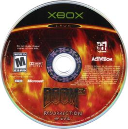 Artwork on the CD for DOOM³: Resurrection of Evil on the Microsoft Xbox.