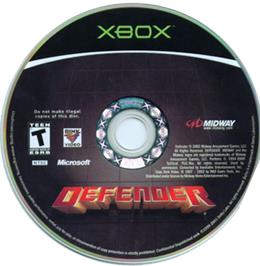 Artwork on the CD for Defender - For All Mankind on the Microsoft Xbox.