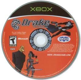 Artwork on the CD for Drake of the 99 Dragons on the Microsoft Xbox.