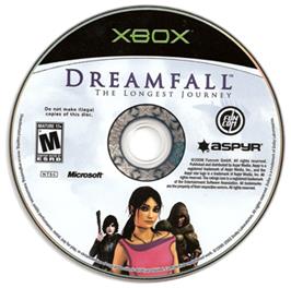 Artwork on the CD for Dreamfall: The Longest Journey on the Microsoft Xbox.