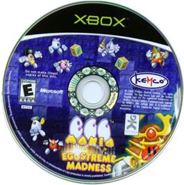Artwork on the CD for Eggo Mania on the Microsoft Xbox.