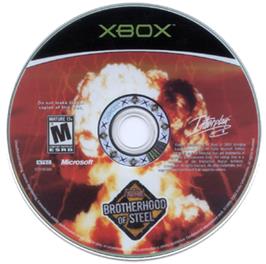 Artwork on the CD for Fallout: Brotherhood of Steel on the Microsoft Xbox.