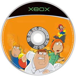 Artwork on the CD for Family Guy Video Game on the Microsoft Xbox.