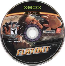 Artwork on the CD for FlatOut on the Microsoft Xbox.