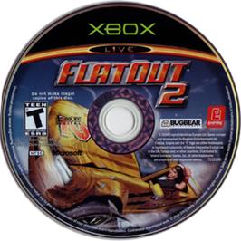 Artwork on the CD for FlatOut 2 on the Microsoft Xbox.