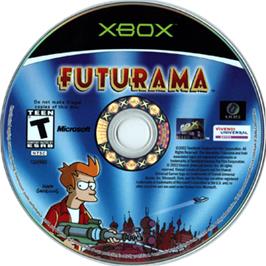 Artwork on the CD for Futurama on the Microsoft Xbox.