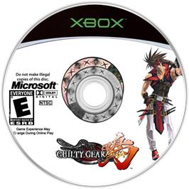Artwork on the CD for Guilty Gear Isuka on the Microsoft Xbox.