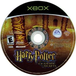 Artwork on the CD for Harry Potter and the Chamber of Secrets on the Microsoft Xbox.