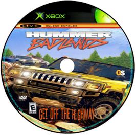 Artwork on the CD for Hummer Badlands on the Microsoft Xbox.